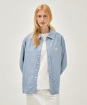 CLASSIC LOGO LINEN SHIRT IN SKY BLUE image 8