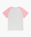 KIDS CLASSIC LOGO OVERSIZED RAGLAN TEE IN CORAL PINK