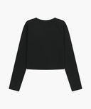 W BASIC CROP LONG SLEEVE IN BLACK image 7