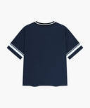 KIDS V NECK NYLON WOVEN TEE IN NAVY image 7