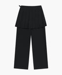 W LAYERED PLEATS SKIRT PANTS IN BLACK image 7