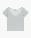 W SMALL CLASSIC LOGO SLEEVELESS LAYERED TEE IN LIGHT GRAY