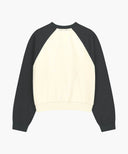 W BLOCK CLASSIC LOGO RAGLAN CROP SWEATSHIRT IN CHARCOAL GREY image 7