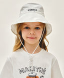 KIDS NYLON WIDE BUCKET HAT IN WHITE image 7