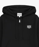 W SMALL CLASSIC LOGO CROP KNIT HOODIE ZIPUP IN BLACK image 7