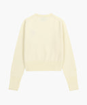 W SMALL CLASSIC LOGO CROP KNIT PULLOVER IN IVORY image 9