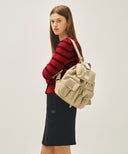 CLASSIC LOGO SMALL BACKPACK IN BEIGE image 7