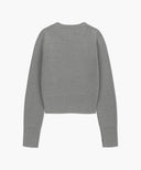 W CLASSIC LOGO CROP KNIT IN MELANGE GRAY image 7