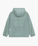 HOODED PACKABLE NYLON JACKET IN MINT GREY image 7