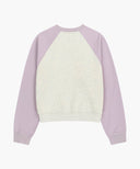 W BLOCK CLASSIC LOGO RAGLAN CROP SWEATSHIRT IN LIGHT PURPLE image 7