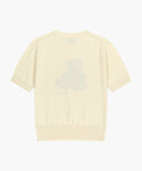 W DOODLE BEAR HALF KNIT PULLOVER IN IVORY image 7