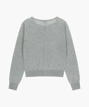 W SHEER KNIT CARDIGAN IN MELANGE GRAY image 10