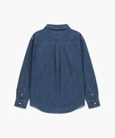 LOGO DENIM SHIRT IN BLUE image 7