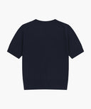 W DOODLE BEAR HALF KNIT PULLOVER IN NAVY image 7