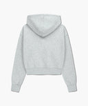 W SMALL CLASSIC LOGO CROP HOODIE IN LIGHT HEATHER GREY image 15