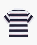 KIDS MULTI STRIPE COLLAR TEE IN NAVY image 7