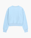 W FLOWER CLASSIC LOGO CROP SWEATSHIRT IN SKY BLUE image 7