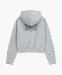 W BACK CLASSIC LOGO CROP HOODIE ZIPUP IN HEATHER GREY image 7
