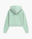 W SMALL CLASSIC LOGO CROP KNIT HOODIE ZIPUP IN MINT image 7