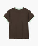 AEROCOOL CRACK CLASSIC LOGO RINGER TEE IN BROWN image 7