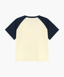 W SMALL REGULAR LOGO RAGLAN CROP TEE IN NAVY image 7