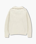 HALF NECK ZIPUP KNIT IN CREAM image 11