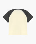 W SMALL REGULAR LOGO RAGLAN CROP TEE IN CHARCOAL GREY image 7
