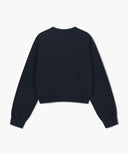 W RAW EDGE APPLIQUE LOGO CROP SWEATSHIRT IN NAVY image 7