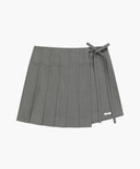 W LAYERED PLEATS SKIRT PANTS IN GRAY image 8