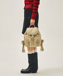 CLASSIC LOGO SMALL BACKPACK IN BEIGE image 8