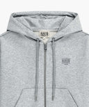 W BACK CLASSIC LOGO CROP HOODIE ZIPUP IN HEATHER GREY image 8