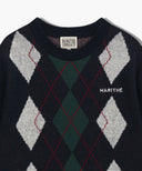 ARGYLE JQD KNIT PULLOVER IN NAVY image 8