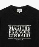 BOUCLE CLASSIC LOGO KNIT PULLOVER IN BLACK image 11