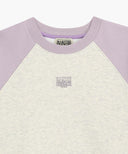 W BLOCK CLASSIC LOGO RAGLAN CROP SWEATSHIRT IN LIGHT PURPLE image 8