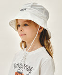 KIDS NYLON WIDE BUCKET HAT IN WHITE image 8
