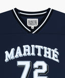 KIDS V NECK NYLON WOVEN TEE IN NAVY image 8