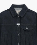 W DENIM TUCK DETAIL JACKET IN DARK BLUE image 8