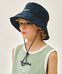 KIDS NYLON WIDE BUCKET HAT IN NAVY image 8