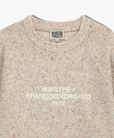 LETTERING LOGO KNIT PULLOVER IN BEIGE image 8