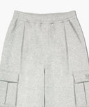CLASSIC LOGO ONE TUCK CARGO SWEAT PANTS IN LIGHT HEATHER GREY image 14
