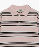 REGULAR LOGO STRIPE POLO KNIT IN PINK image 8