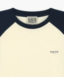 W SMALL REGULAR LOGO RAGLAN CROP TEE IN NAVY image 8