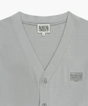 SMALL CLASSIC LOGO V-NECK KNIT CARDIGAN IN GRAY image 8