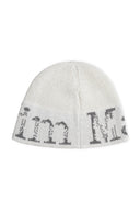 CRACKED LOGO LIGHT BUCKET BEANIE IN IVORY image 8