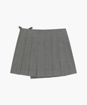 W LAYERED PLEATS SKIRT PANTS IN GRAY image 9