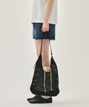 MACRAME HOBO BAG IN BLACK image 9