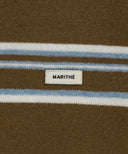 REGULAR LOGO STRIPE POLO KNIT IN CAMEL image 9