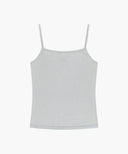 W SMALL CLASSIC LOGO SLEEVELESS LAYERED TEE IN LIGHT GRAY