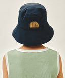 KIDS NYLON WIDE BUCKET HAT IN NAVY image 9