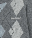 ARGYLE JQD KNIT PULLOVER IN HEATHER GREY image 9